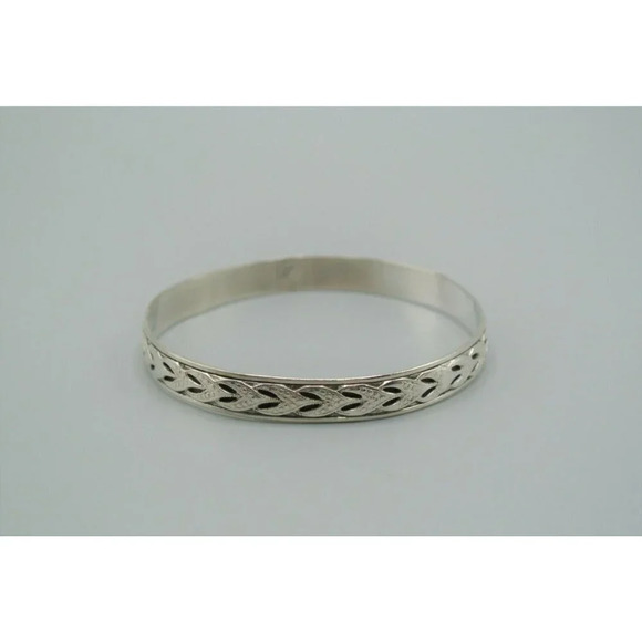 Silver Bracelet Braided Pattern Bangle 16.26g Sterling 925  2.5" Diameter VTG - Picture 1 of 6